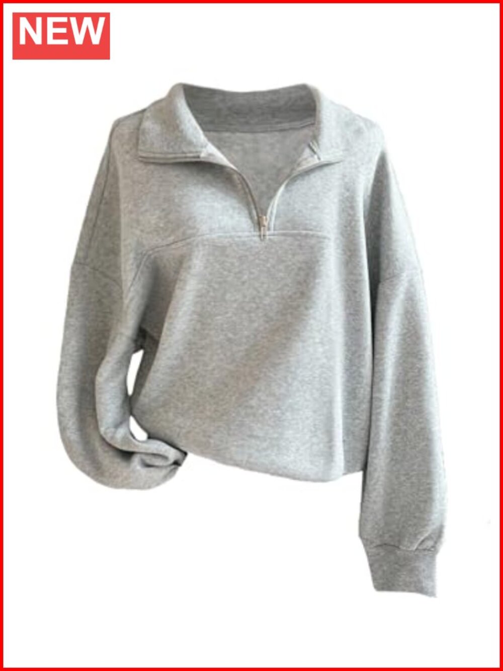 Women's Quarter Zip Pullover Mock Neck Sweatshirt Drop Shoulder